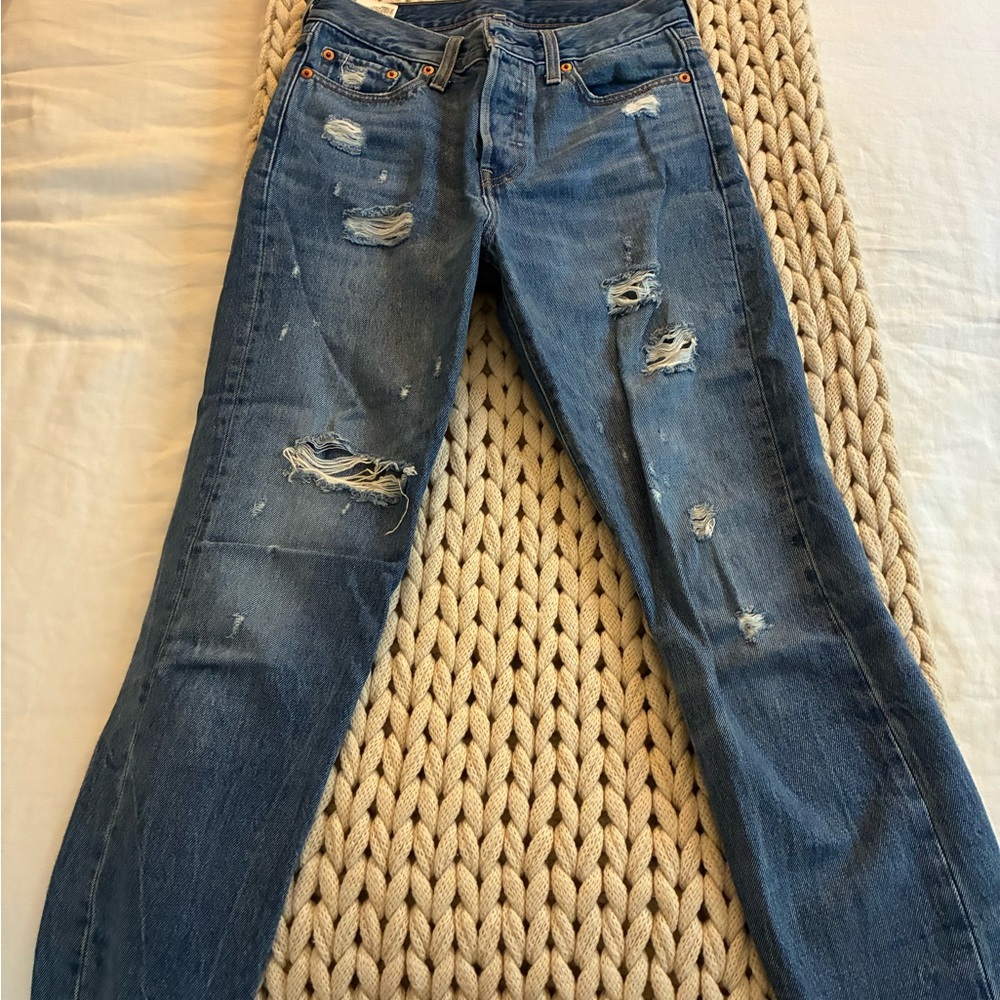 Levi's Distressed Blue Jeans for Women